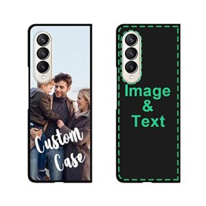 wowtify custom phone case for samsung galaxy z fold 4,personalized photo phone cases customized gift for birthday xmas valentines friends her him, protective black hard case