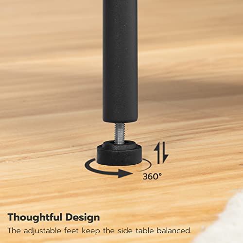 HOOBRO Side Table with Charging Station, End Table with USB Ports and Outlet, Nightstand with 2-Layer Storage Shelves for Small Spaces, Living Room, Bedroom, Stable Frame, Rustic Brown BF09UBZ01