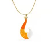 qdawer shrimp tail conch hook necklace orange white sex fox tail cat tail ladybug pendant