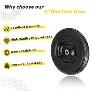 4.00-6 Pneumatic Tire and Wheel Compatible with Gorilla cart, 13'' Residential Wheelbarrow Tires Replacement, Air Filled Wheel Assemblies for Garden Carts with 5/8" and 3/4" Center Bearing