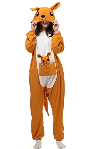 DIZGE Unisex Adult Animal Onesie One-Piece Kangaroo Animal Pajamas Cosplay Costume Medium