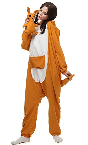 DIZGE Unisex Adult Animal Onesie One-Piece Kangaroo Animal Pajamas Cosplay Costume Medium