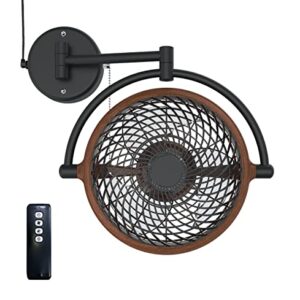 Vento VIVI-DC 10 In. Wall Mount Swivel fan with Folding Arm (Walnut)