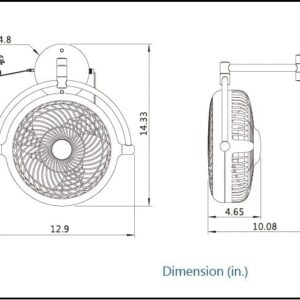 Vento VIVI-DC 10 In. Wall Mount Swivel fan with Folding Arm (Walnut)