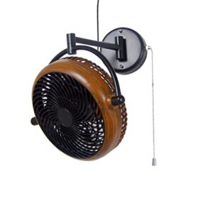 Vento VIVI-DC 10 In. Wall Mount Swivel fan with Folding Arm (Walnut)