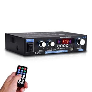 daakro stereo audio amplifier receiver, 200w home dual channel bluetooth 5.0 sound speaker amp, home amplifiers fm radio, usb, sd card, with remote control home theater audio stereo system components