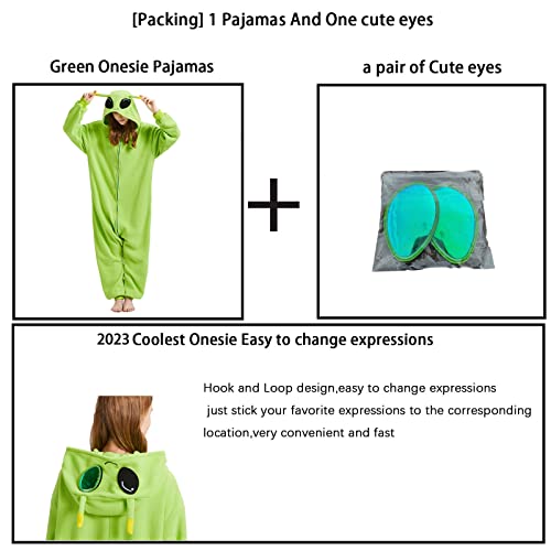 EROTYWE Adult Onesie Alien Costume Pajamas - Halloween Christmas Cosplay Costumes Homewear Jumpsuit for Women and Men