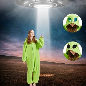 EROTYWE Adult Onesie Alien Costume Pajamas - Halloween Christmas Cosplay Costumes Homewear Jumpsuit for Women and Men