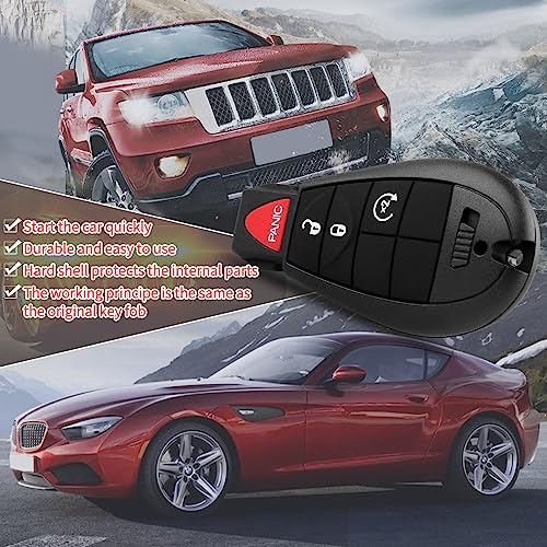 Key Fob for 08-10 Dodge Ram 1500/2500/3500/4500，Charger/Durango/Grand Caravan Pickup Truck ，Grand Cherokee，Chrysler 300， Keyless Entry Remote Start Control M3N5WY783X / IYZ-C01C