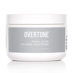 oVertone Haircare Color Depositing Conditioner - 8 oz Semi Permanent Hair Color Conditioner with Shea Butter & Coconut Oil - Pastel Silver Temporary Cruelty-Free Hair Color (Pastel Silver)