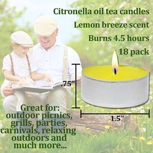 18 Pk Citronella Candles Outdoor Indoor - Aromatherapy Candle - Spa Candle - Mood Candle - Premium Quality Lemon Scented Candles - Fly Candle