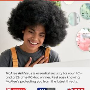McAfee AntiVirus Protection 2023 | 1 PC (Windows)| Internet Security Software | 1 Year Subscription | Key Card