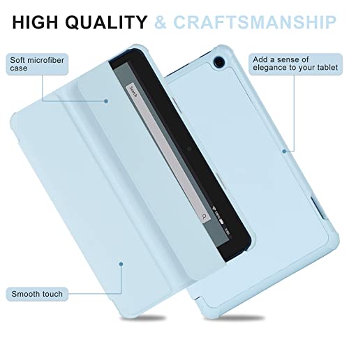 Case for Amazon HD Fire 7 Tablet 12th Generation 2022 Released, Soft Comfortable Case, Ultra Slim Lightweight Trifold Stand Cover with Auto Sleep/Wake (Lake Blue)