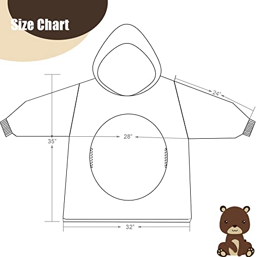 Lovemonster Cute Little Bear Cosplay Animal Pajamas Cozy Flannel Sherpa Pullover Adult Christmas Halloween Costume Brown