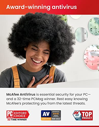 McAfee AntiVirus Protection 2023 | 1 PC (Windows)| Antivirus Protection, Internet Security Software | 1 Year Subscription | Download Code