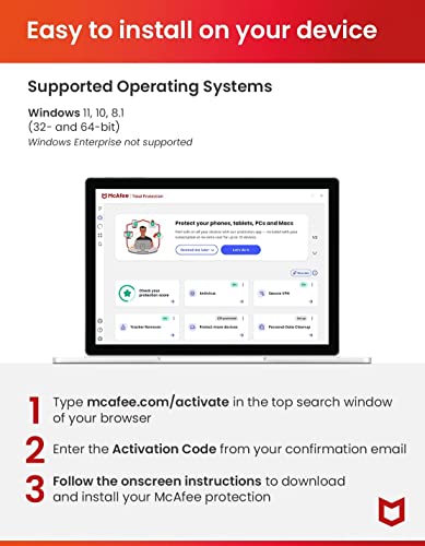 McAfee AntiVirus Protection 2023 | 1 PC (Windows)| Antivirus Protection, Internet Security Software | 1 Year Subscription | Download Code