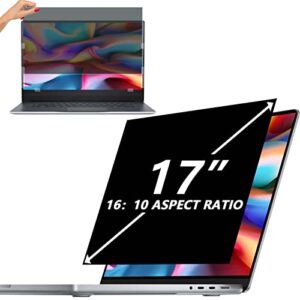 laptop privacy screen 17 inch,removable 16:10 aspect privacy filter screen protector for 17 inch laptop, anti glare blue light slide mount tabs cover for generic laptop screen privacy shield 17in