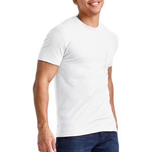 Hanes Originals Men's Short Sleeve Pocket T-Shirt, Tri-Blend Jersey, Eco White, X-Large