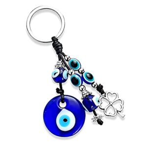 handmade evil eye keychain clover good luck charms evil eye car hanging ornament cute key ring