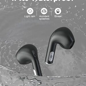 Myinnov Wireless Earbuds, Bluetooth 5.3 Ear Buds Touch Control with in-Ear Built-in Microphone Deed Bass Headphones,Premium Stereo Earphones IPX6 Waterproof Headset for Sport (Black)