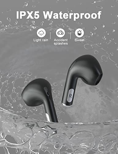 Myinnov Wireless Earbuds, Bluetooth 5.3 Ear Buds Touch Control with in-Ear Built-in Microphone Deed Bass Headphones,Premium Stereo Earphones IPX6 Waterproof Headset for Sport (Black)