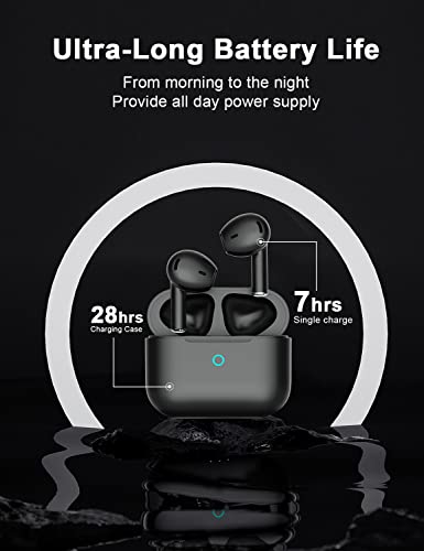 Myinnov Wireless Earbuds, Bluetooth 5.3 Ear Buds Touch Control with in-Ear Built-in Microphone Deed Bass Headphones,Premium Stereo Earphones IPX6 Waterproof Headset for Sport (Black)