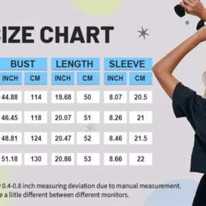 Women's Oversize Crop Tops Casual Half Sleeve Drop Shoulder T-Shirts Roll Hem Basic Workout Loose Yoga Athletic Running Tees Black S