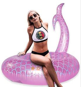 glaceon giant inflatable water float adult pool inflatable water lounger floating row toys swimming ring suitable the beach summer party outdoor water recreation