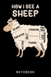 how i see a sheep funny sheep lover yarn wool knitting gift journal notebook: cute sheep-themed, sheep lover notebook gift, sheep gifts for women, sheep gifts for kids, sheep birthday gift