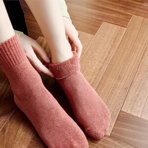 MOSOTECH 5 Pairs Womens Wool Socks, Thick Warm Cozy Crew Winter Socks Boot Socks Thermal Gifts Socks, Size 5-10