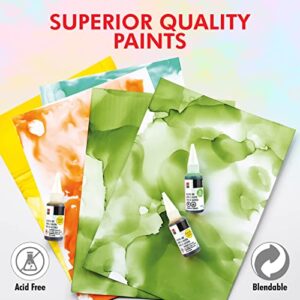 Marabu Alcohol Ink for Epoxy Resin - 6 Primary Colors Alcohol Ink Set - Vibrant and Versatile Alcohol Inks for Resin Art, Tumblers, Alcohol Paint Paper, Resin Dye - 20ml Inks