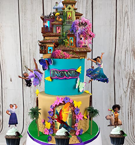 6Pcs Acrylic Magic Movie Encanto Happy Birthday Cake Toppers, Encanto Cake Toppers Decorations, Encanto Birthday Party Supplies