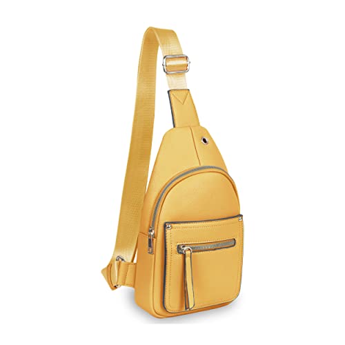 EVVE Crossbody Sling Bag for Women Small Sling Backpack Purse |Mustard