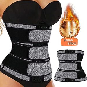 LMSXCT Waist Trainer for Women 3 Straps Tummy Control Workout Corset Cincher Long Torso Trimmer Sauna Belt Sports Body Shaper