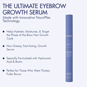 Obagi Nu-Cil Eyebrow Boosting Serum - Ultimate Eyebrow Growth Serum with Hyaluronic Acid - Dermatologist Approved Brow Serum for Thin, Patchy & Over-Tweezed Eyebrows - Fast Absorbing - 6ml