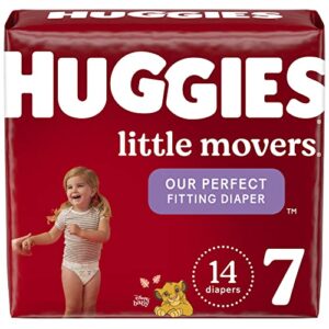 baby diapers size 7 (41+ lbs), 14 ct, huggies little movers
