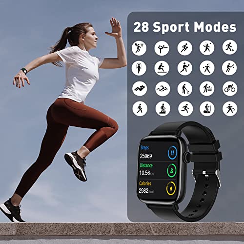 PJYUBVOR 1.90'' with Smart Watch(Answer/Make Calls),Smart Fitness Tracker Watches for Android/iOS Phones,Bluetooth Call and Text Message/Sleep Monitor/Heart Rate/Android Smartwatch for Women Men