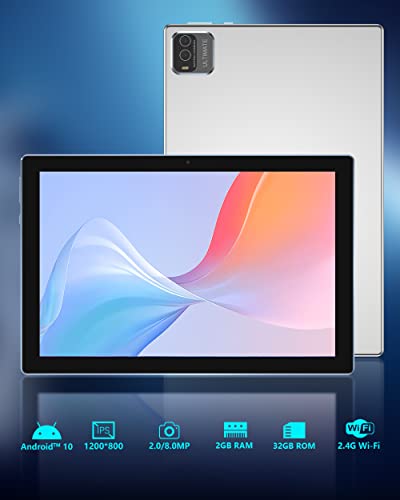 CUPEISI Tablet 10 inch Android 11 Tablets 2GB+32GB Quad-Core Tablet FHD 1280x800 Display Tablet (Silver)