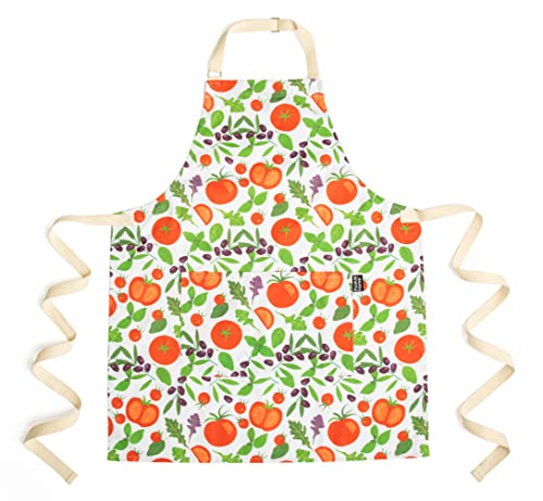 Pookie Home Pomodori Apron | Double Pockets, Adjustable Straps Unisex Bib Apron | Premium Durable Fabric | Comfortable for Kitchen, Chef, Server, Barber, Stylist, Grill