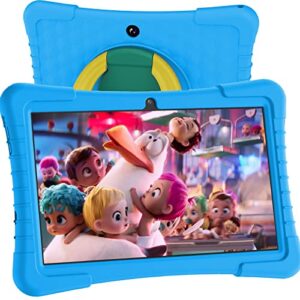 kids tablet, 10 inch tablet for kids android 12 tablet 2gb 64gb toddler tablet app preinstalled & parent control children tablet with wifi, 8000mah battery, dual camera, netflix, youtube(blue)