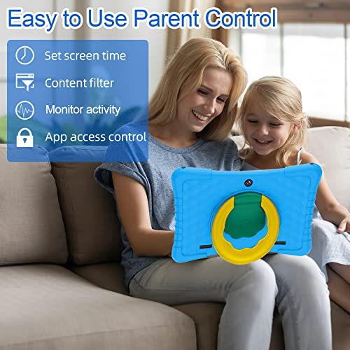 Kids Tablet, 10 inch Tablet for Kids Android 12 Tablet 2GB 64GB Toddler Tablet APP Preinstalled & Parent Control Children Tablet with WiFi, 8000mAh Battery, Dual Camera, Netflix, YouTube(Blue)
