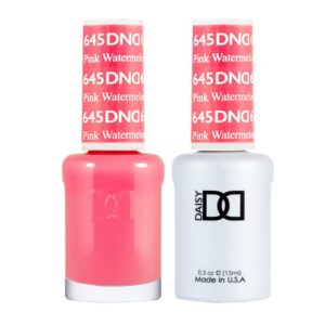 dnd gel polish set - 1 each of pink gel polish and pink nail polish, 645 pink watermelon, 0.5 fl oz