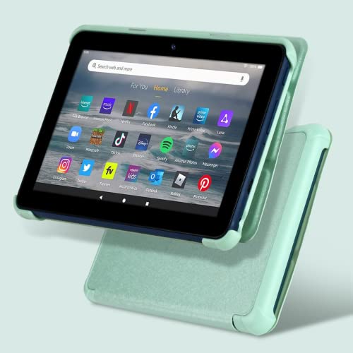 2022 Fire 7 Tablet Case, All-New Kindle Fire 7 Tablet 12th Gen Case, Slim Folding Trifold Cover - Two Stand Angles - Auto Wake/Sleep Case (Mint Green)