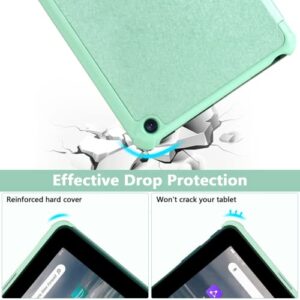 2022 Fire 7 Tablet Case, All-New Kindle Fire 7 Tablet 12th Gen Case, Slim Folding Trifold Cover - Two Stand Angles - Auto Wake/Sleep Case (Mint Green)