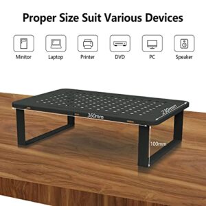 YOONTURN Monitor Stand Riser for Laptop, Computer, PC, Printer, Mesh Metal Monitor Riser for Desktop Organizer