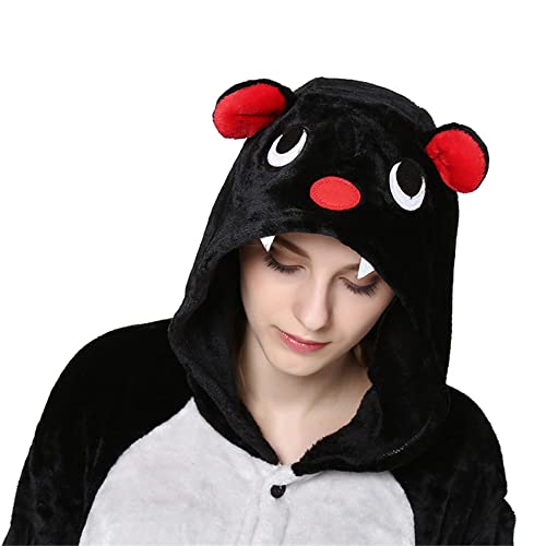 Unisex Adult Homewear Animal Pajamas Flannel One-pieces Pajamas Cosplay Kigurumi Onesie(bat(L))