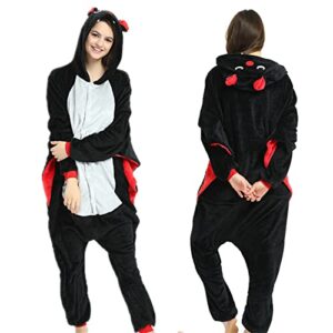 Unisex Adult Homewear Animal Pajamas Flannel One-pieces Pajamas Cosplay Kigurumi Onesie(bat(L))