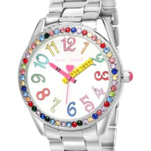 Betsey Johnson Women's Watch - Glitteratzi Wristwatch, 3 Hand Quartz Movement: BJW017PU, Size One Size, Multi Color Rhinestone