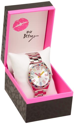 Betsey Johnson Women's Watch - Glitteratzi Wristwatch, 3 Hand Quartz Movement: BJW017PU, Size One Size, Multi Color Rhinestone