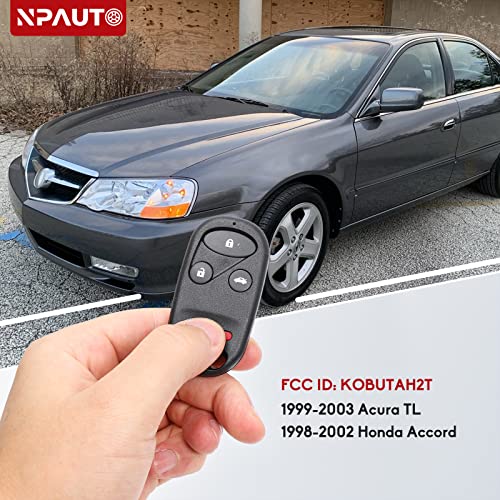 NPAUTO Key Fob Replacement Fits for Honda Accord & Acura TL 1998 1999 2000 2001 2002 2003 DIY Programming Keyless Entry Remote Control Car Key Fobs KOBUTAH2T, 72147-S0K-A02, 72147-S84-A03 (Pack of 2)